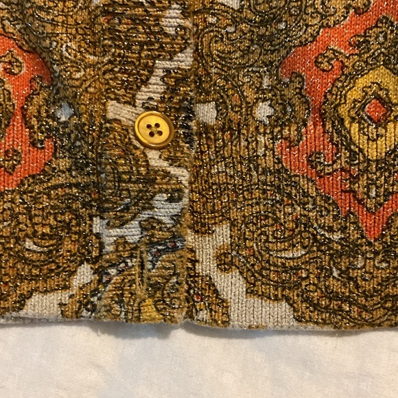 Talbots Metallic Paisley Cardigan M - Picture 8 of 9